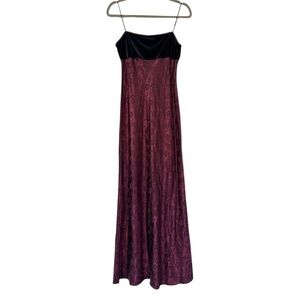 Steppin’ Out 90s Y2K Grunge Glam Goth Dark Romantic Slip On Cami Gown Size 9/10